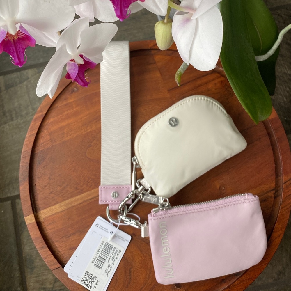 Lululemon Dual Pouch Wristlet White Opal / Pink Peony - Picture 3 of 13